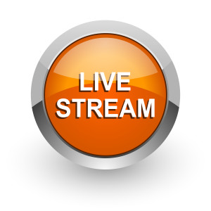 live stream orange glossy web icon